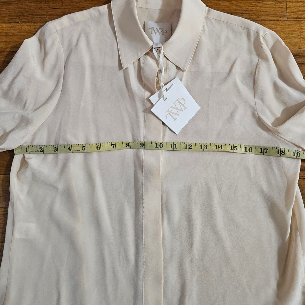 TWP Beige Silk Blouse Women's Size XS/S - Picture 5 of 9
